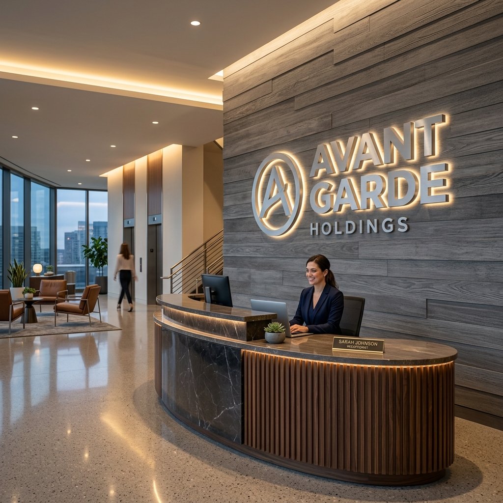 3D Lobby Logo Wall & Reception Signage