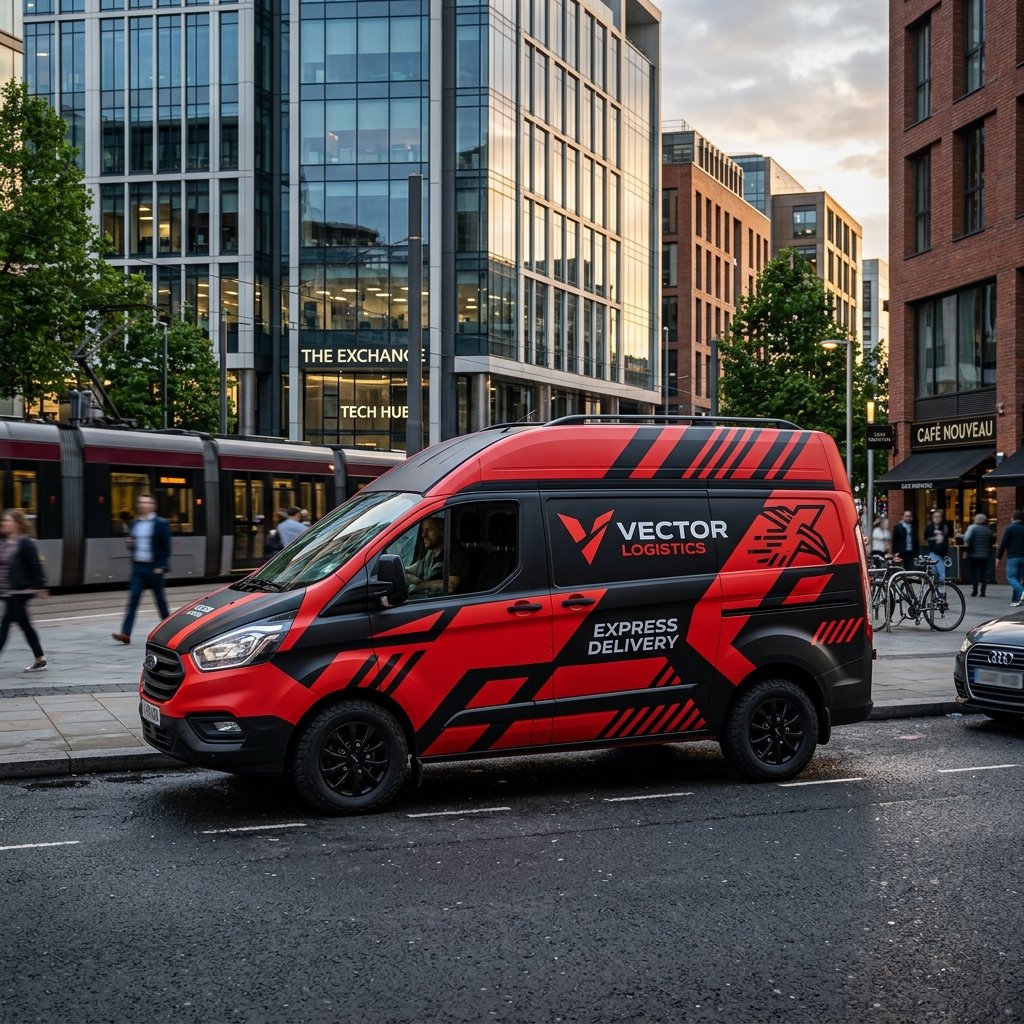 Premium Matte Black & Red Vehicle Wrap
