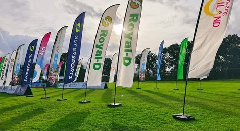 Feather and teardrop advertising flags NJ